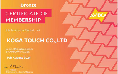 KOGA Obtained Certificate of Membership by AVIXA